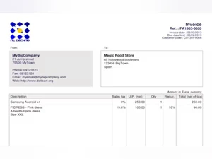 dolibarr invoice example