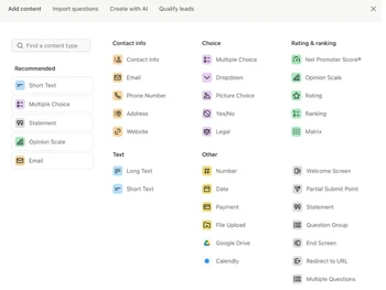 typeform software-contacts