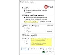 RMail-sending options