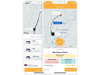 V3Cube Taxi Booking App-Ride request