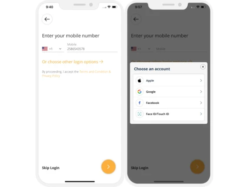 V3Cube Taxi Booking App-SIgnup