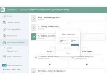 youcanbookme dashboard