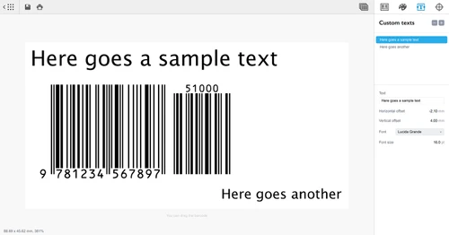 boxshot custom texts