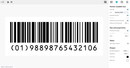 boxshot human readable text