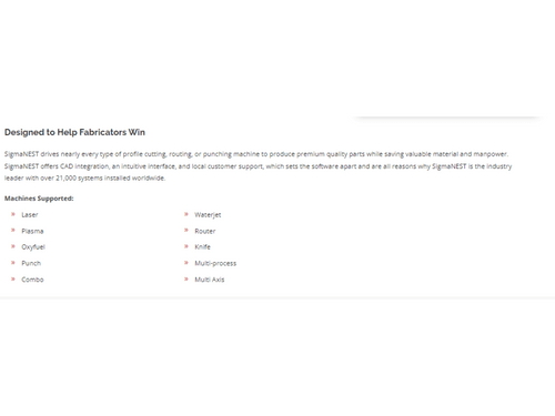 SigmaNEST help fabricators