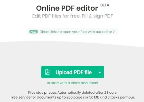 SejdaPDF Online PDF Editor