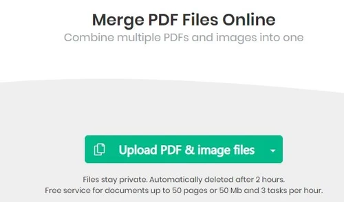 SejdaPDF merge PDF files