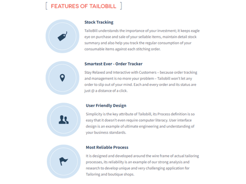 Tailobill Features