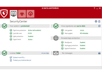 G Data Antivirus security center