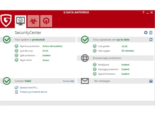 G Data Antivirus security center