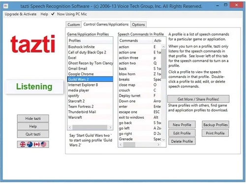 tazti speech recognition