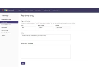 Zoho Checkout Preferences