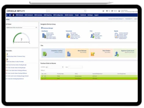 Oracle NetSuite ERP efficient warehouse management