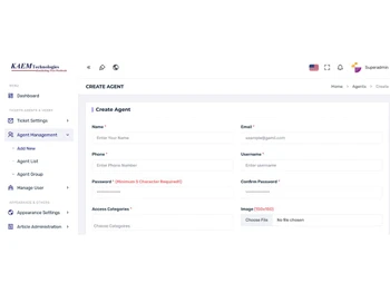 Kaem Help Desk Management System agents