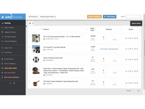 amz tracker dashboard
