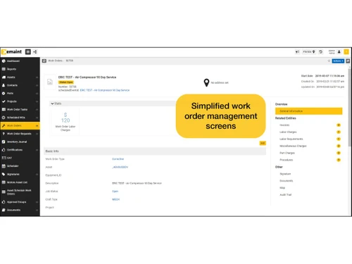 eMaint CMMS-work order
