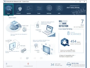 grindinsoft anti-malware dashboard