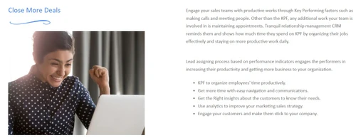 tranquil crm sales team