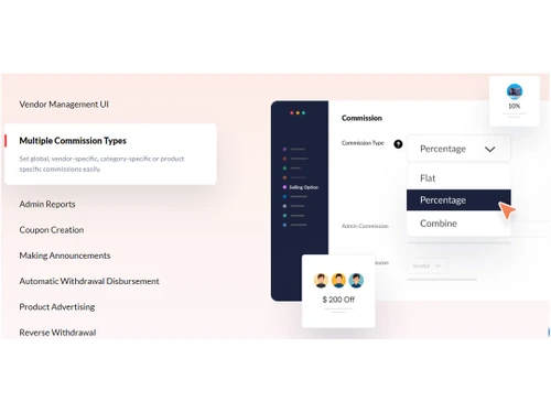 dokan marketplace multiple commission types