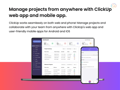 clickup on Web and Moblie