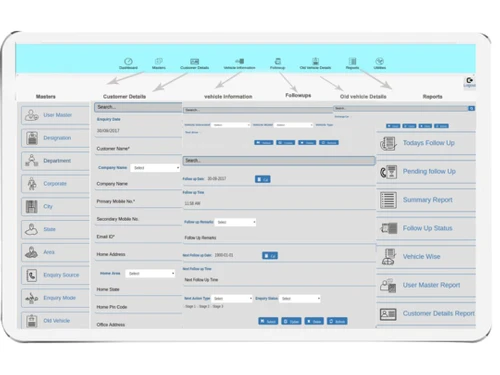 Saral CRM Software dashboard
