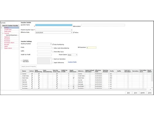 Saral CRM Software voucher