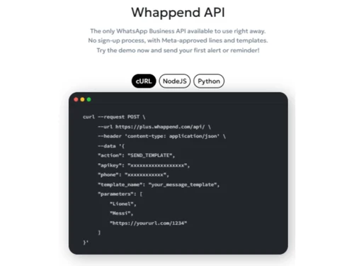 Whappend API