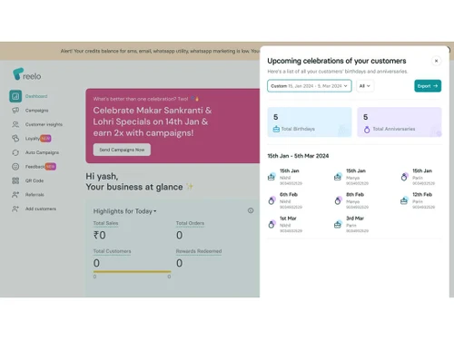 reelo Birthdays and Anniversaries