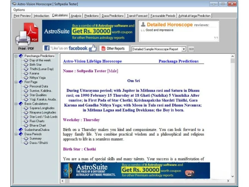 Astro Vision Astrology Software calculations