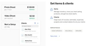 billbook set items clients