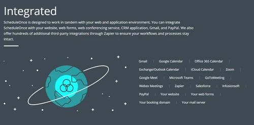 SCheduleOnce integrated