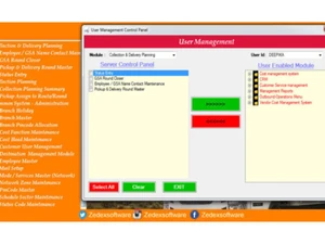 zedex logistic management software user panel