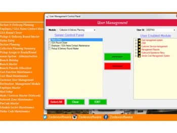 zedex logistic management software user panel