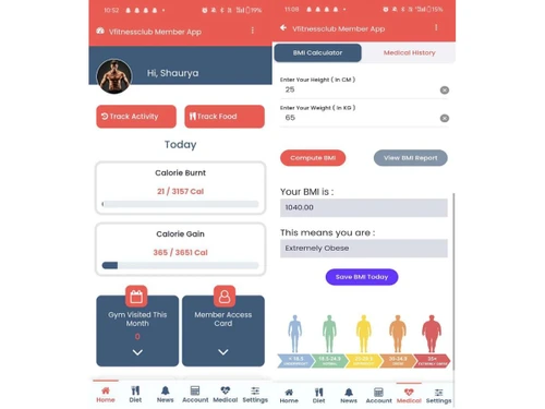 VFitnessClub-Android UI