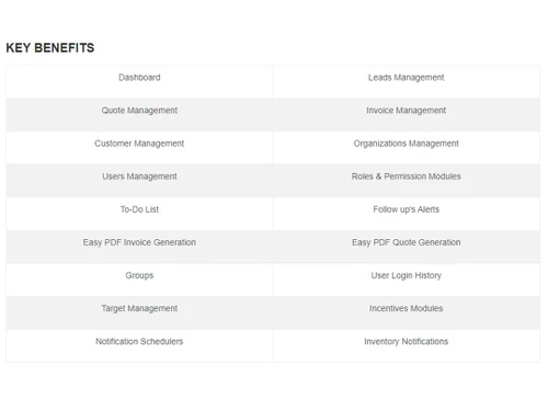 san crm features