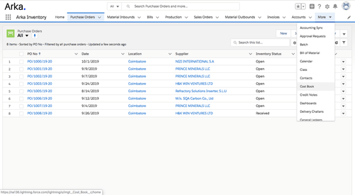 Arka inventory supplier report