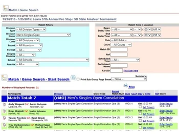 R2Sports-match search