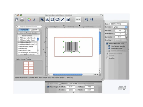 iWinSoft Barcode Maker for MAC labels