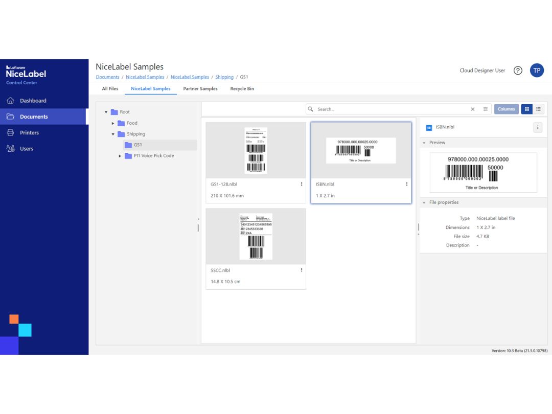 loftware cloud designer-sample