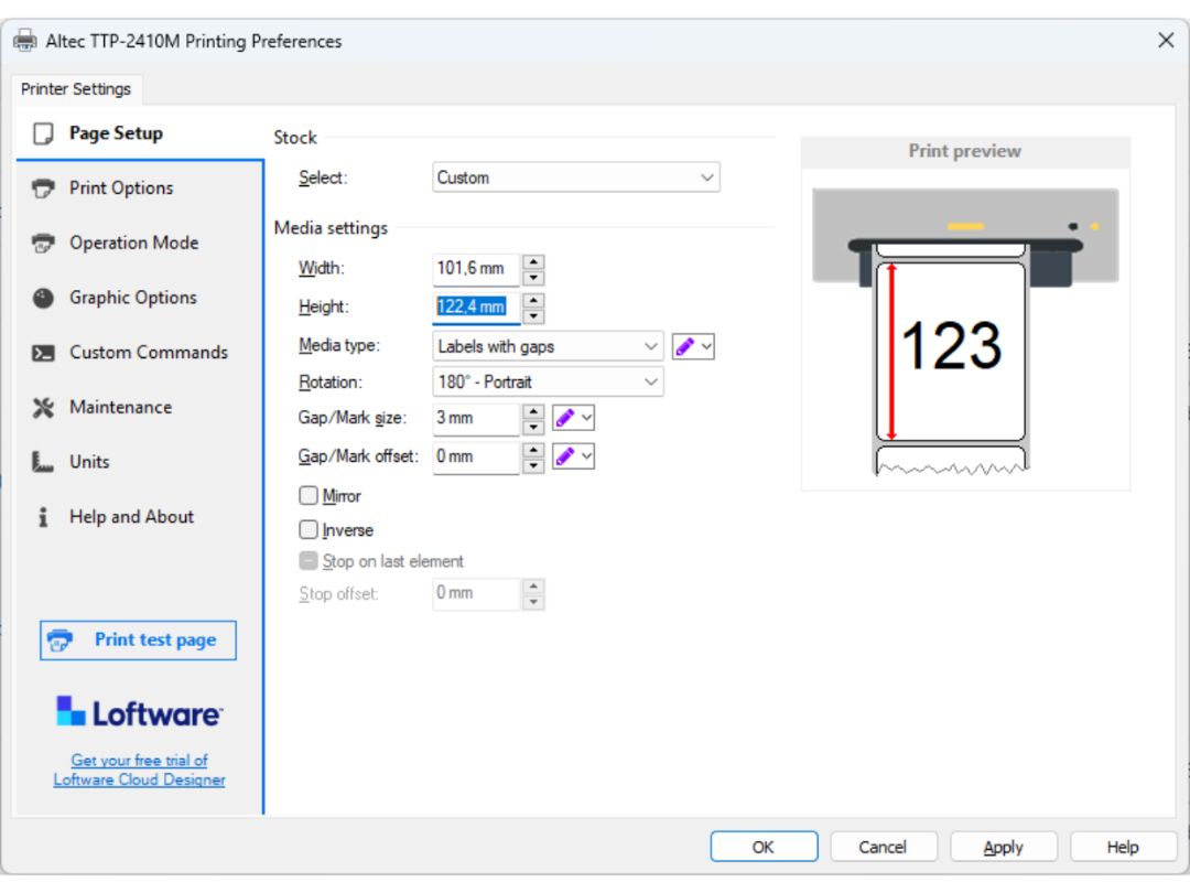 loftware cloud designer-setup