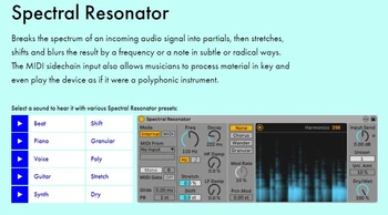 ableton spectral resonator