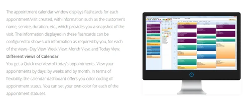 HDSalon Software calendar view