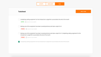 Coursebook task record