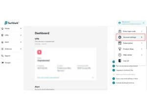 Surfshark dashboard