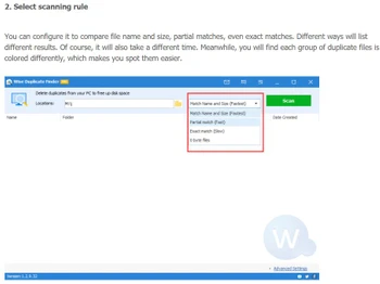 Wise duplicate finder pro select scanning rule
