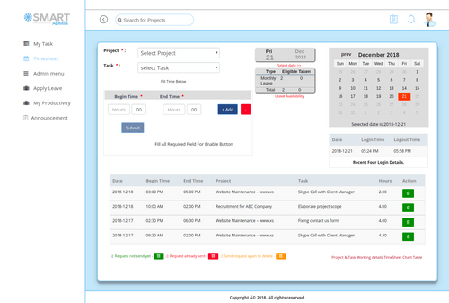 smart admin timesheet