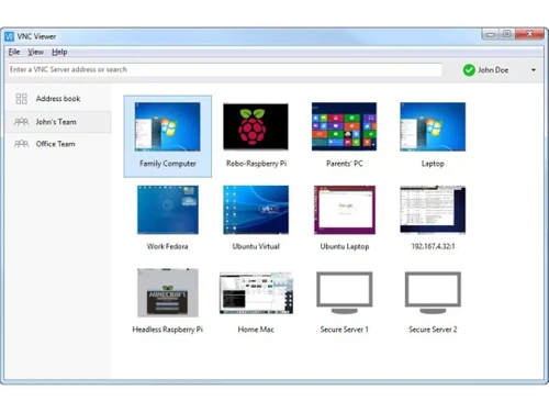 RealVNC Connect dashboard