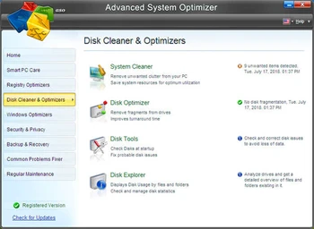 Advanced System Optimizer disk cleaners and optimizers