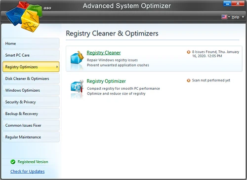 Advanced System Optimizer registery cleaners and optimizers
