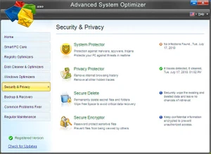 Advanced System Optimizer security and privacy